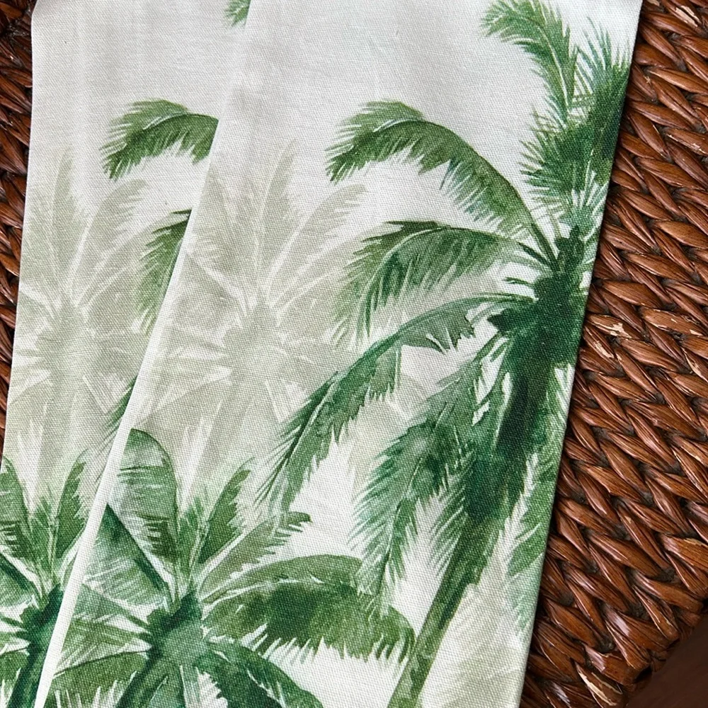 Pottery Barn Vintage Inspired Palm Tree Kitchen Towels Set/2